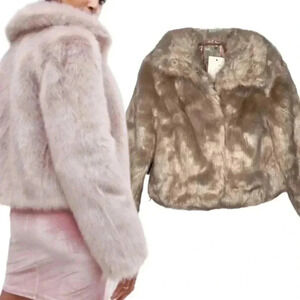 Asos Blush Pink Faux Fur Jacket